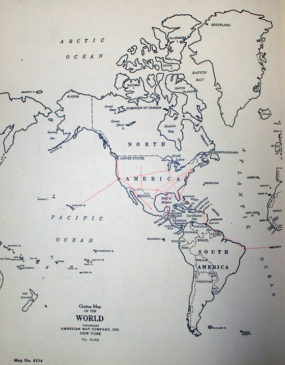 Lee Willey's WWII Travels, Western Hemisphere